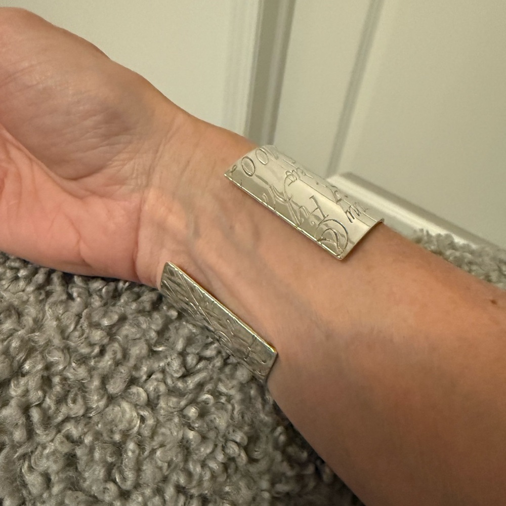 Tiffany & Co. Sterling Silver Love Notes Wide Cuff Bracelet | 727 Fifth - Picture 4 of 9